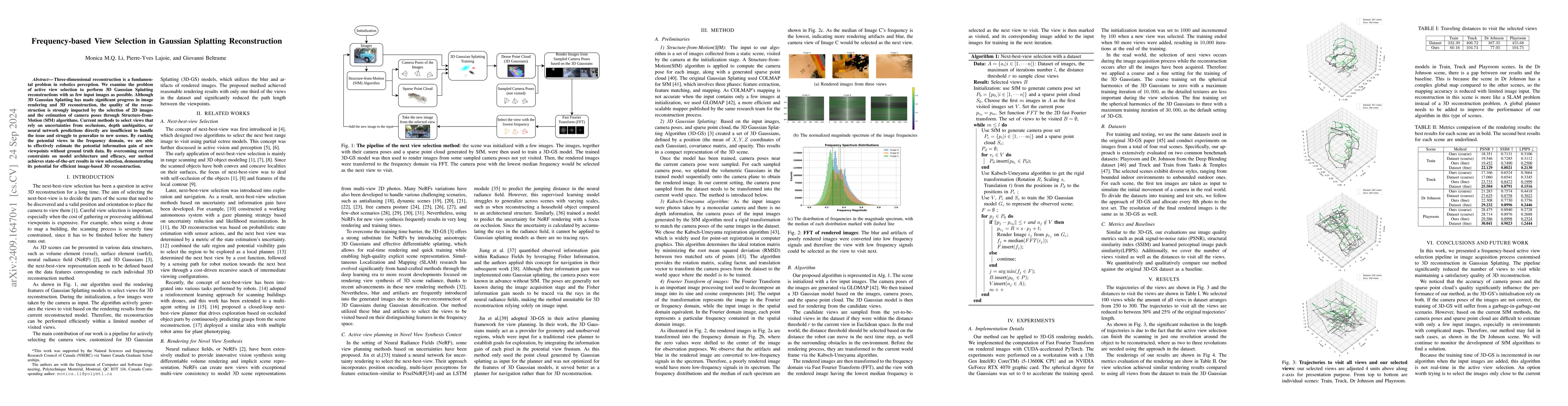 Thumbnail for Frequency-based View Selection in Gaussian Splatting Reconstruction