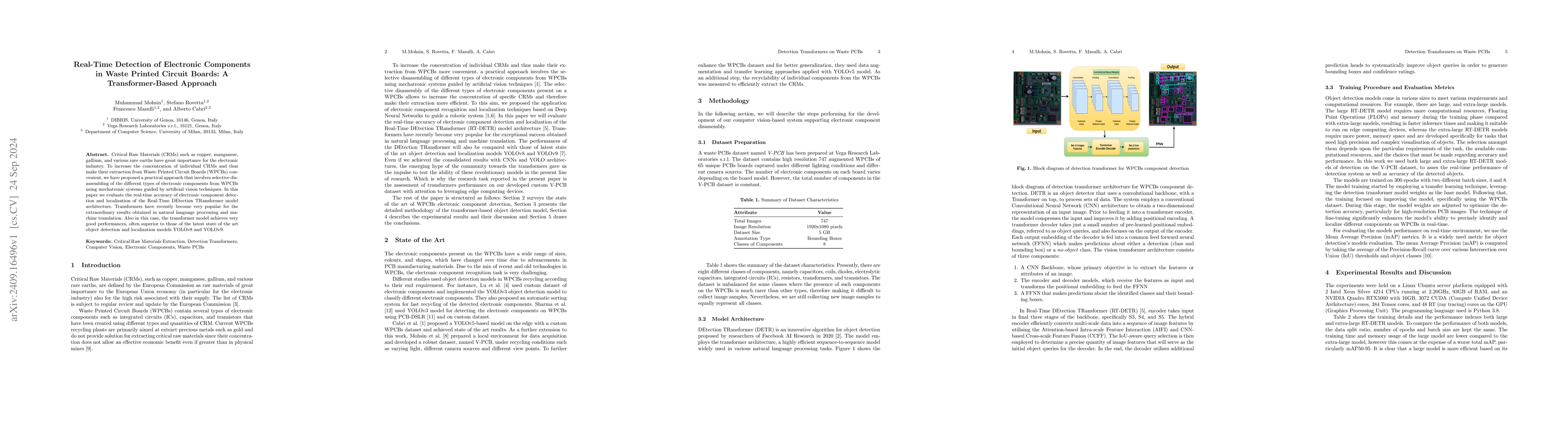 Thumbnail for Real-Time Detection of Electronic Components in Waste Printed Circuit
  Boards: A Transformer-Based Approach