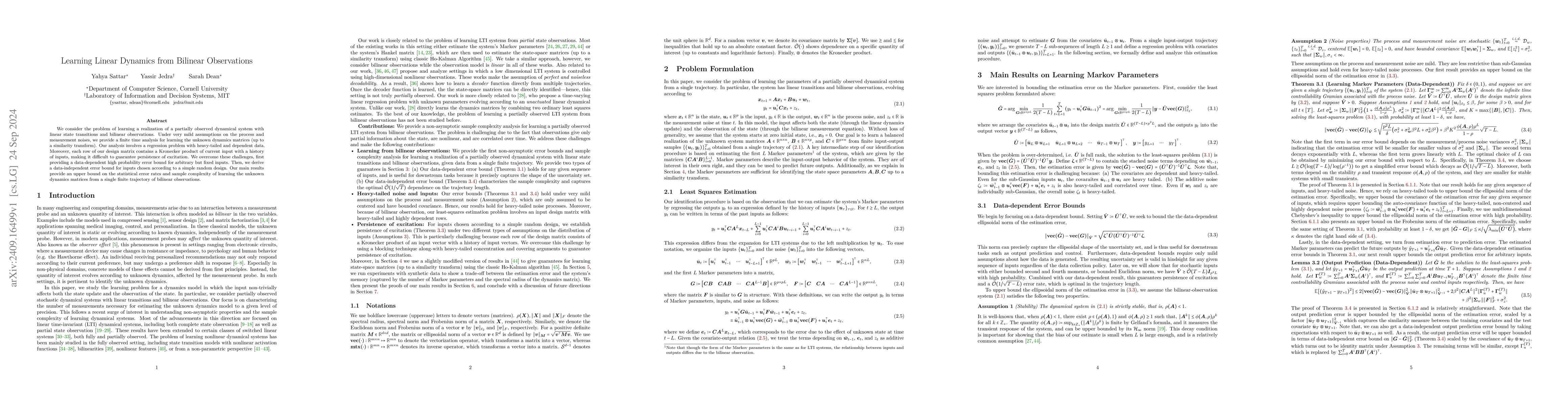 Thumbnail for Learning Linear Dynamics from Bilinear Observations