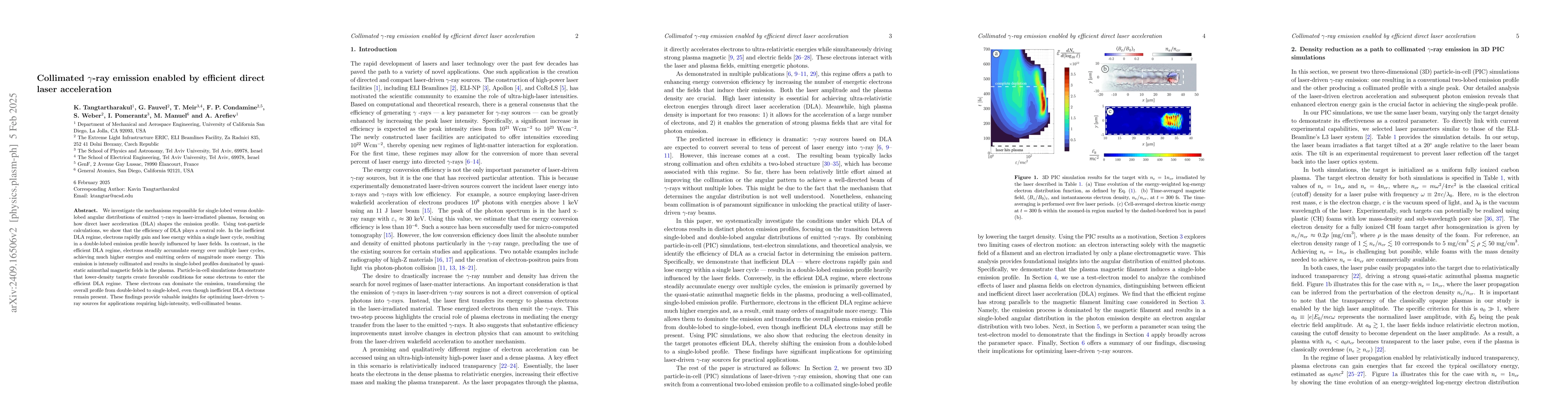 Thumbnail for Achieving collimated gamma-ray emission from direct laser acceleration