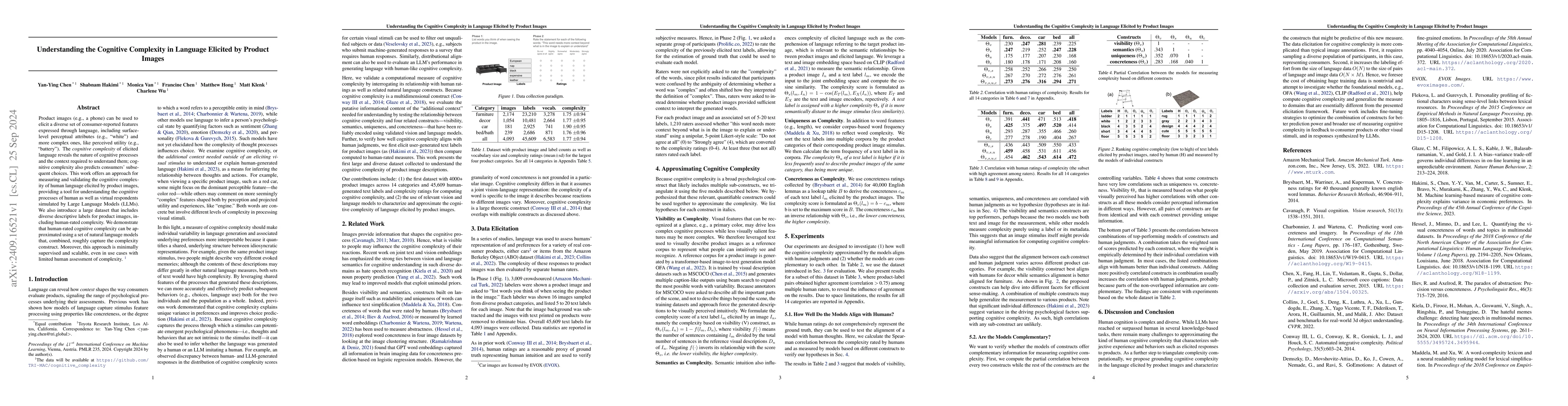 Thumbnail for Understanding the Cognitive Complexity in Language Elicited by Product
  Images