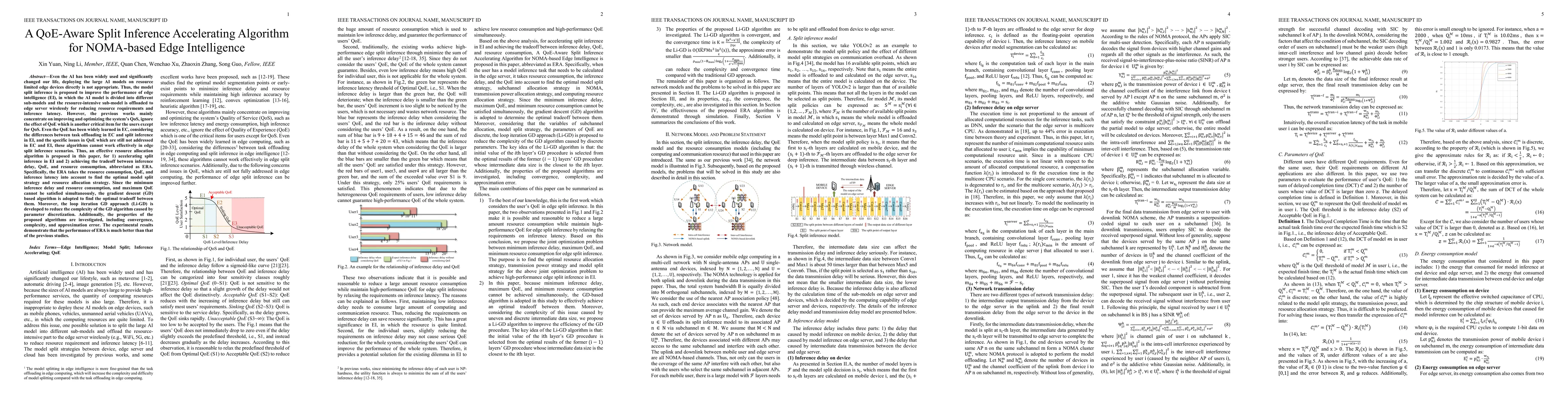 Thumbnail for A QoE-Aware Split Inference Accelerating Algorithm for NOMA-based Edge
  Intelligence
