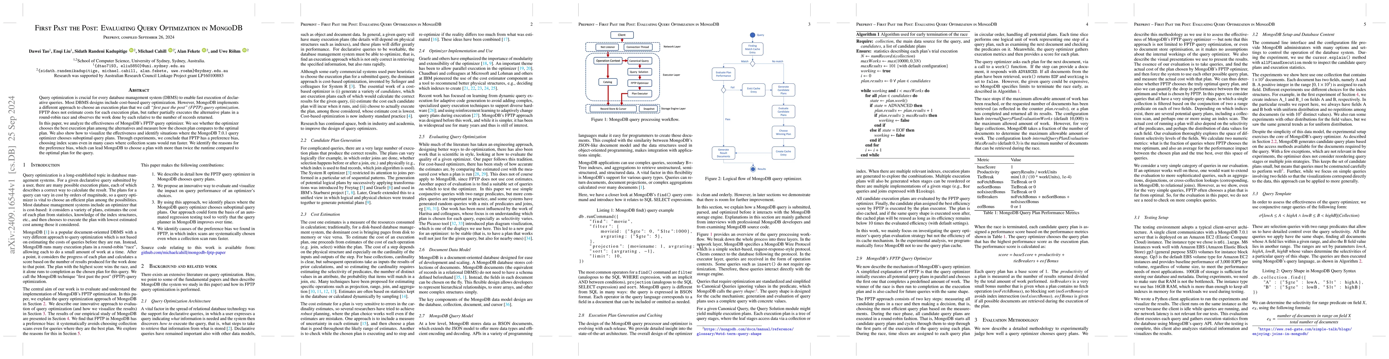 Thumbnail for First Past the Post: Evaluating Query Optimization in MongoDB