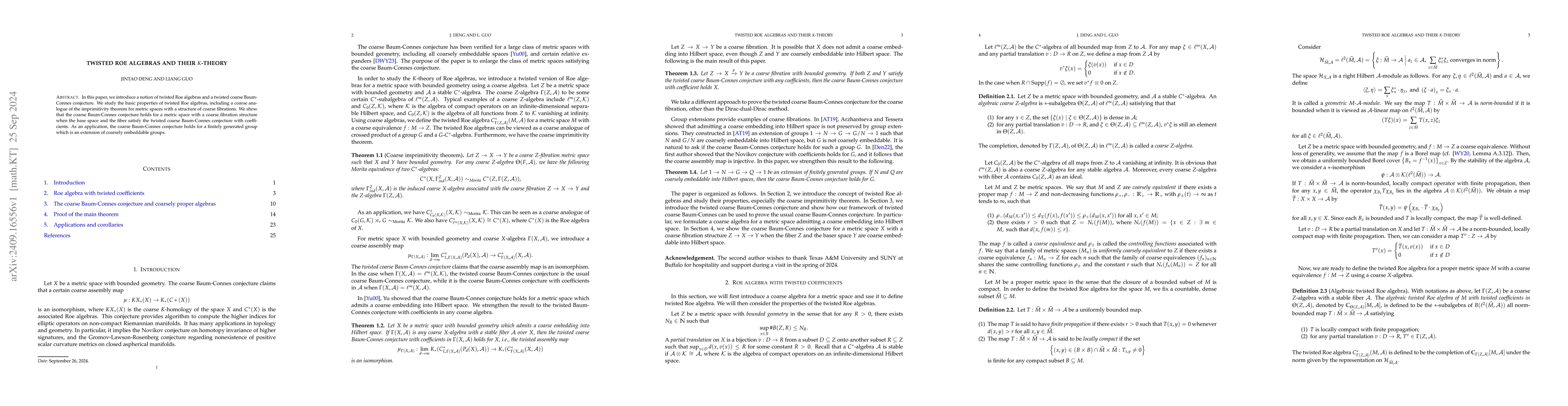 Thumbnail for Twisted Roe algebras and $K$-theory