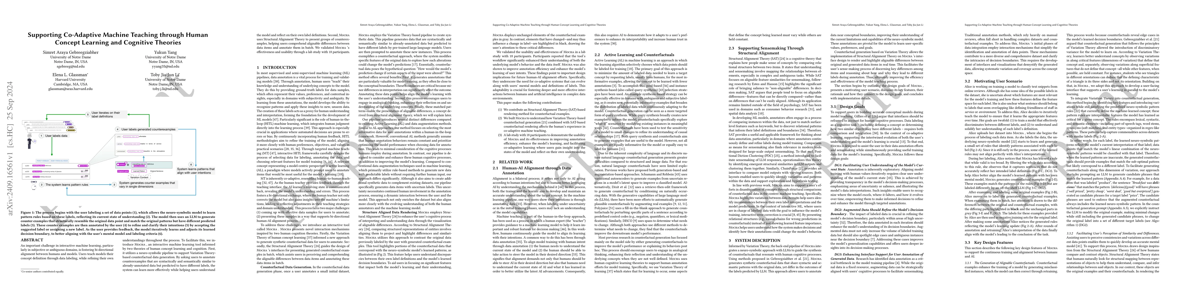 Thumbnail for Supporting Co-Adaptive Machine Teaching through Human Concept Learning
  and Cognitive Theories