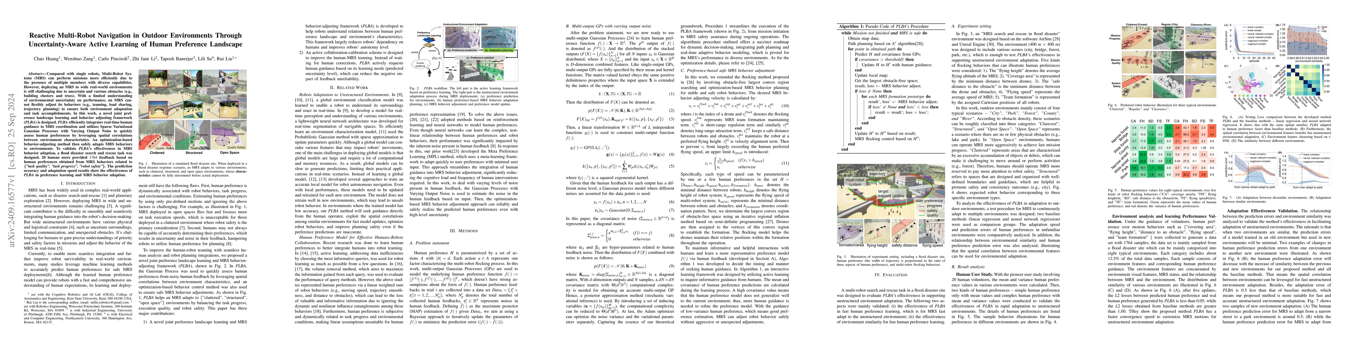 Thumbnail for Reactive Multi-Robot Navigation in Outdoor Environments Through
  Uncertainty-Aware Active Learning of Human Preference Landscape