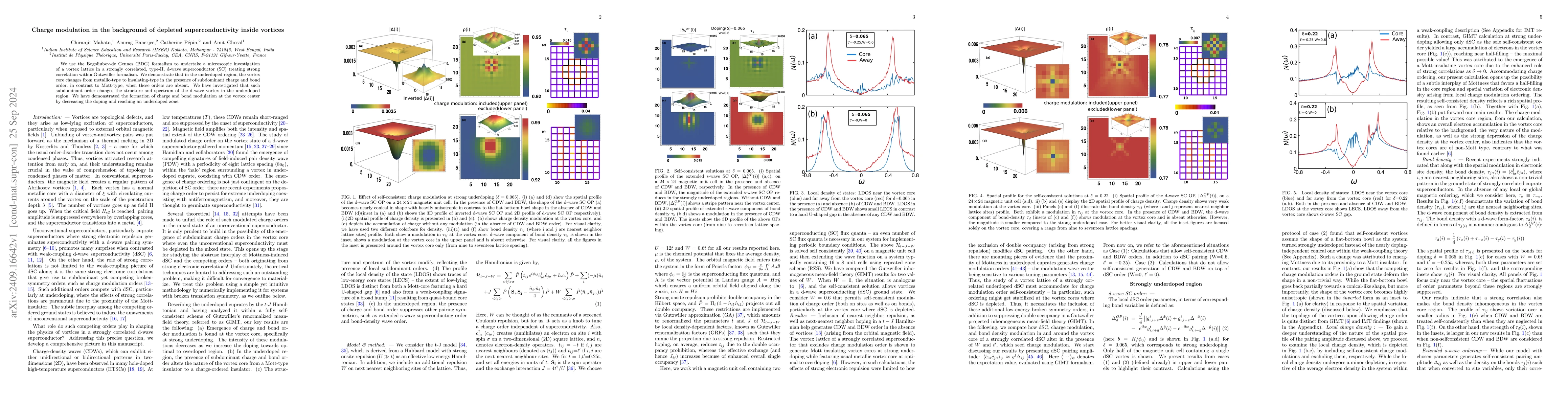 Thumbnail for Charge modulation in the background of depleted superconductivity inside
  vortices