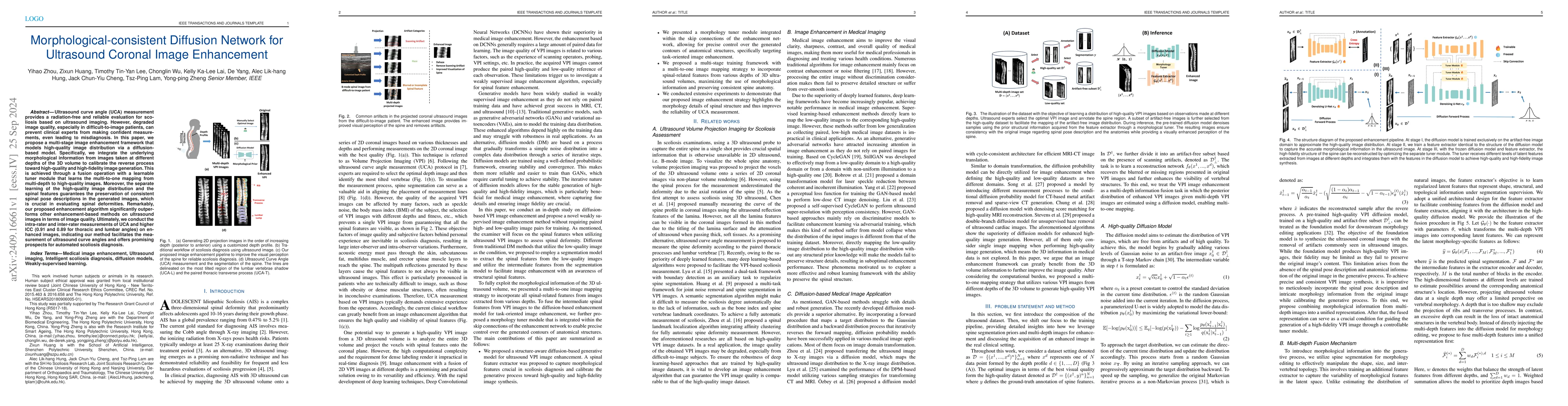 Thumbnail for Morphological-consistent Diffusion Network for Ultrasound Coronal Image
  Enhancement