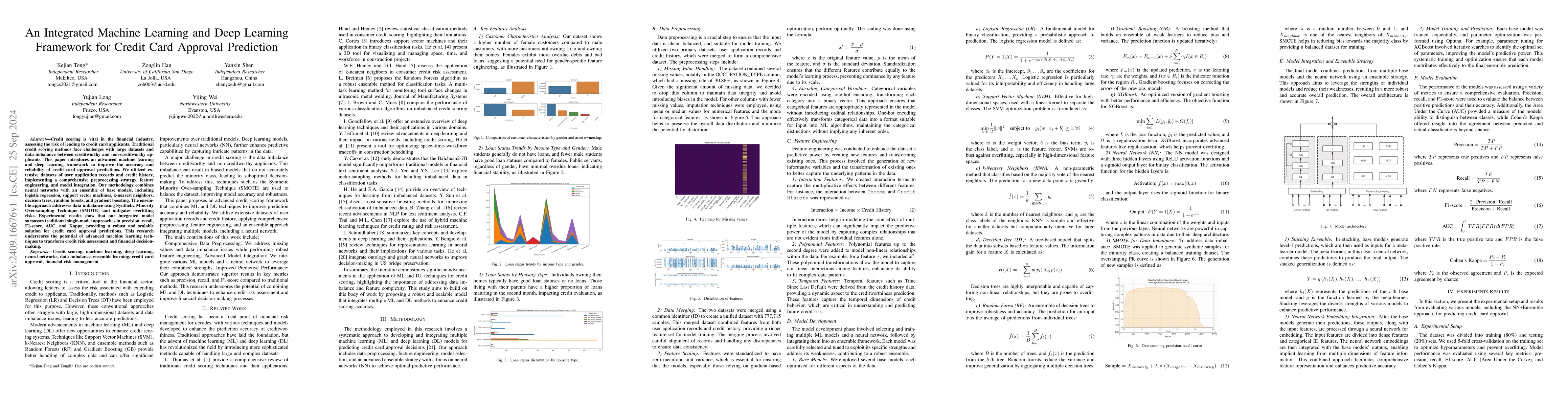 Thumbnail for An Integrated Machine Learning and Deep Learning Framework for Credit
  Card Approval Prediction
