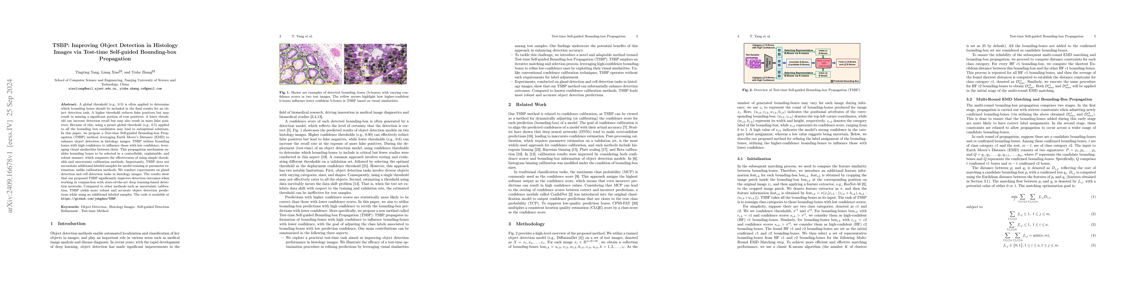 Thumbnail for TSBP: Improving Object Detection in Histology Images via Test-time
  Self-guided Bounding-box Propagation