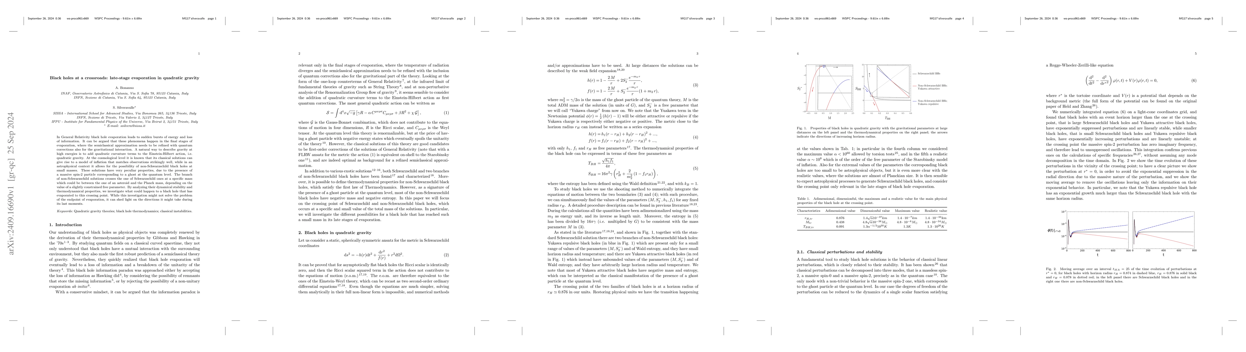 Thumbnail for Black holes at a crossroads: late-stage evaporation in quadratic gravity