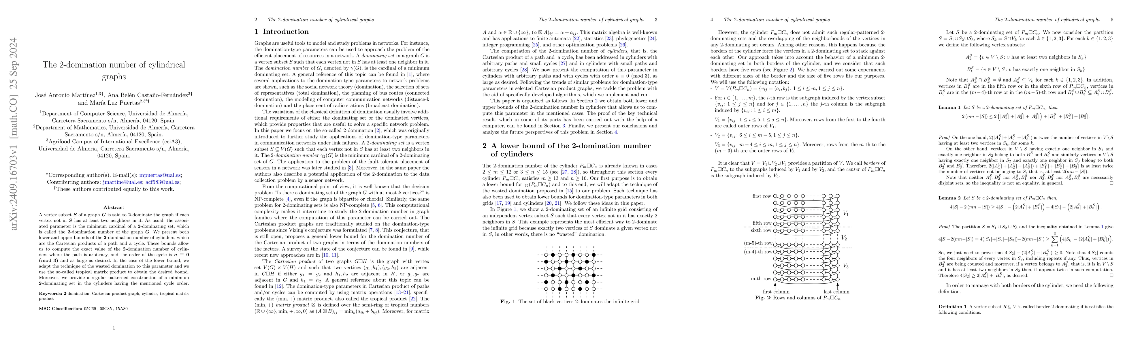 Thumbnail for The 2-domination number of cylindrical graphs