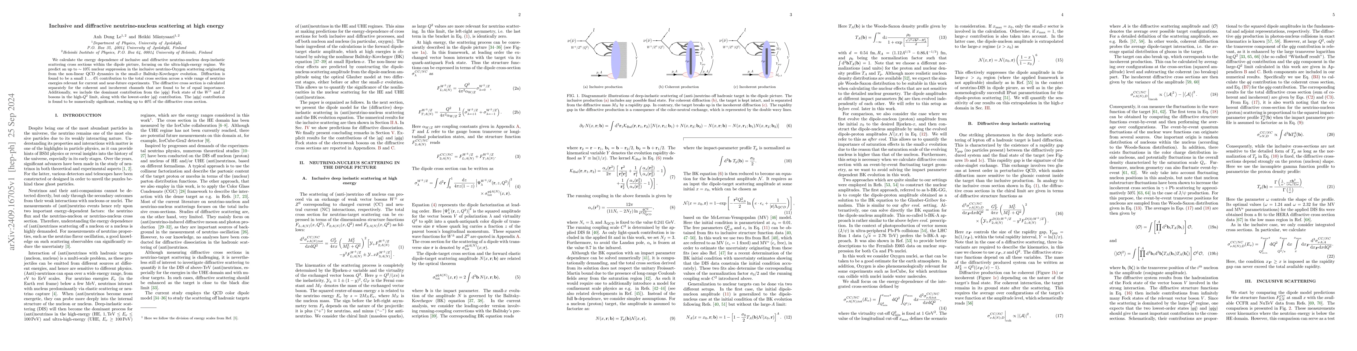 Thumbnail for Inclusive and diffractive neutrino-nucleus scattering at high energy