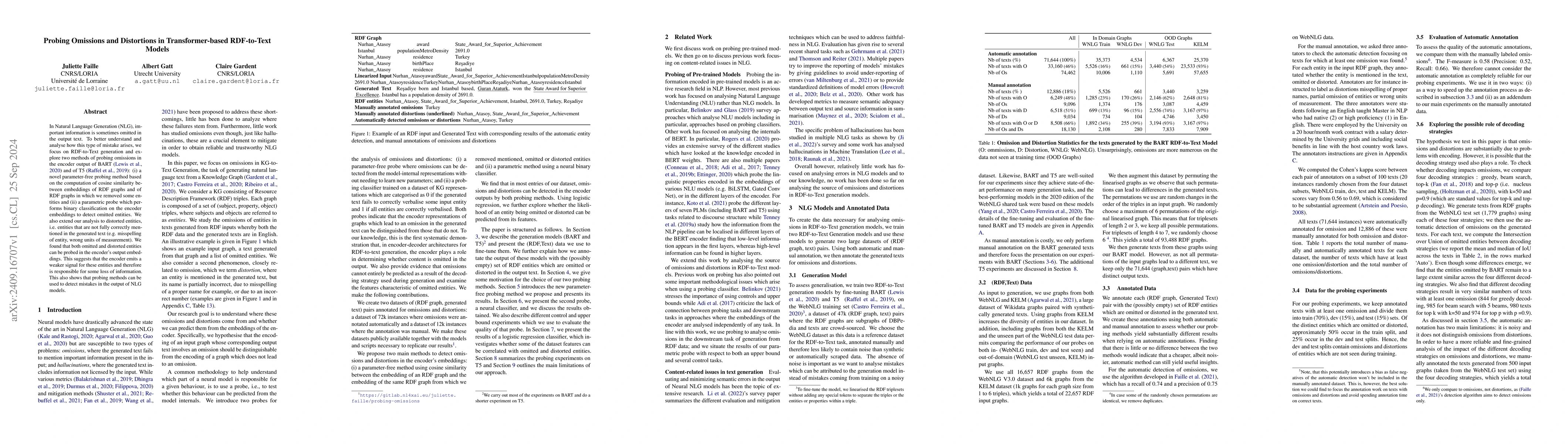 Thumbnail for Probing Omissions and Distortions in Transformer-based RDF-to-Text
  Models