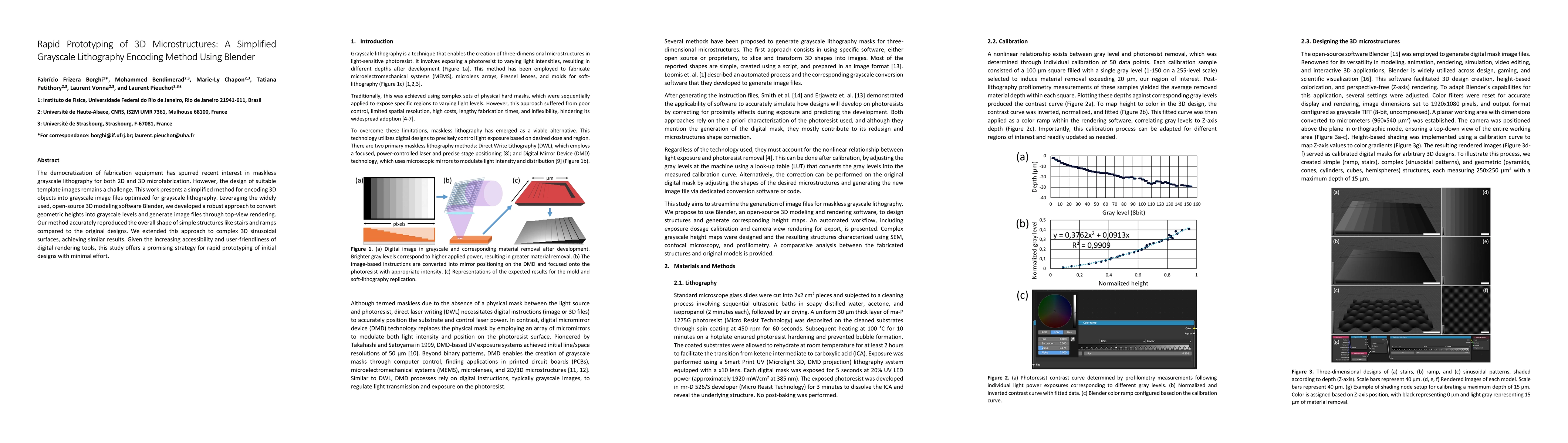 Thumbnail for Rapid Prototyping of 3D Microstructures: A Simplified Grayscale
  Lithography Encoding Method Using Blender