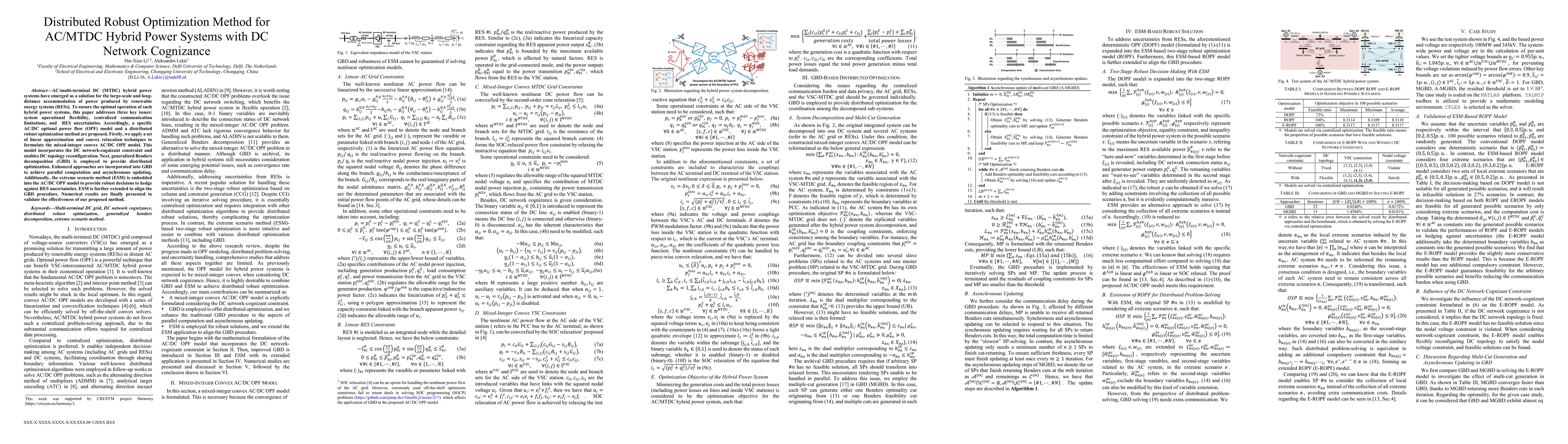 Thumbnail for Distributed Robust Optimization Method for AC/MTDC Hybrid Power Systems
  with DC Network Cognizance