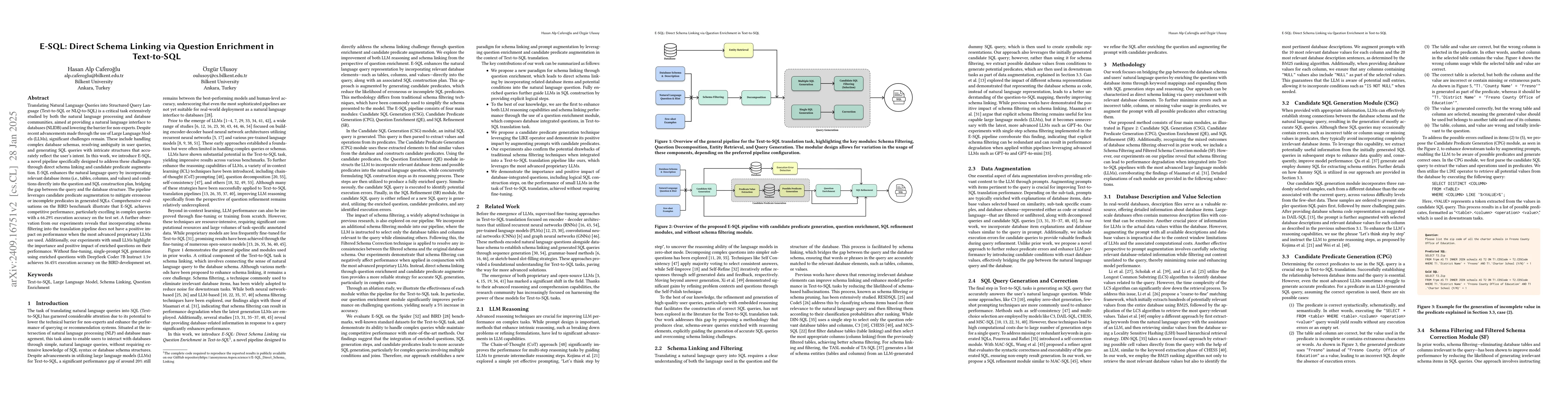 Thumbnail for E-SQL: Direct Schema Linking via Question Enrichment in Text-to-SQL