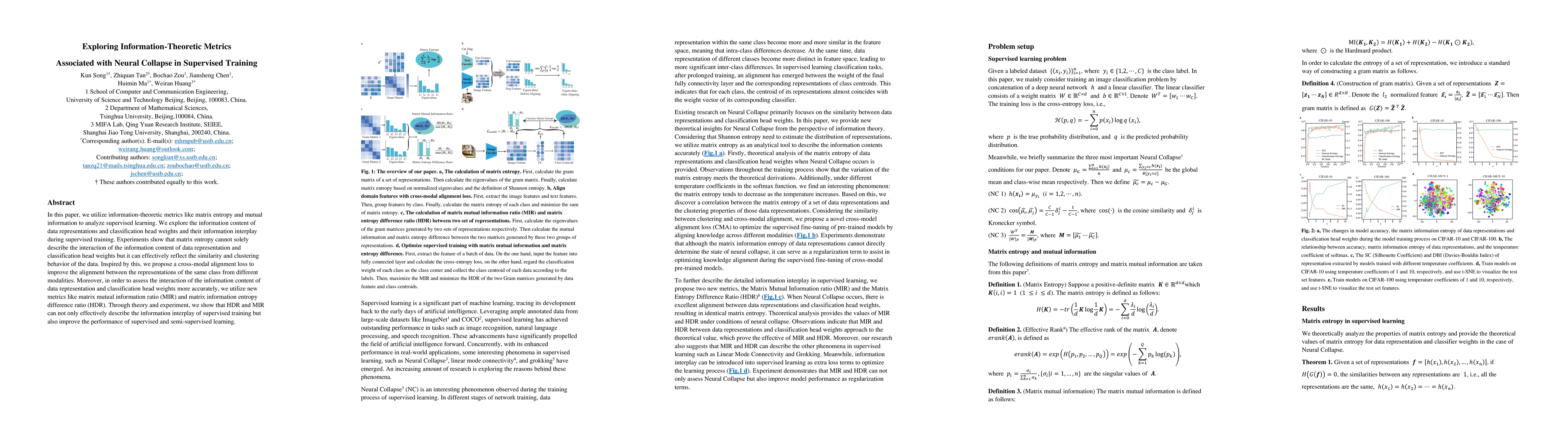 Thumbnail for Exploring Information-Theoretic Metrics Associated with Neural Collapse
  in Supervised Training