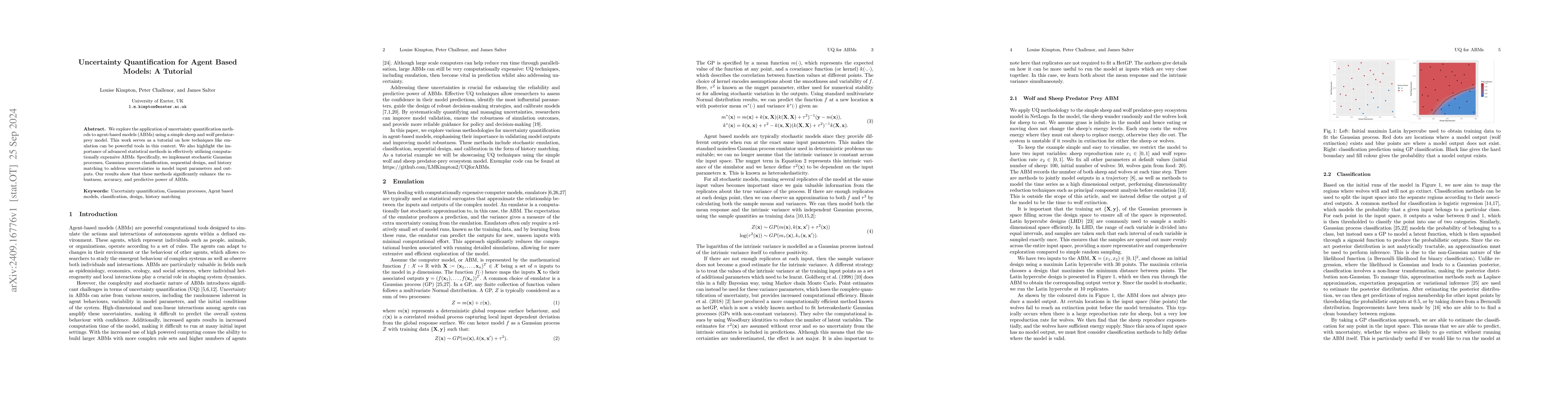 Thumbnail for Uncertainty Quantification for Agent Based Models: A Tutorial