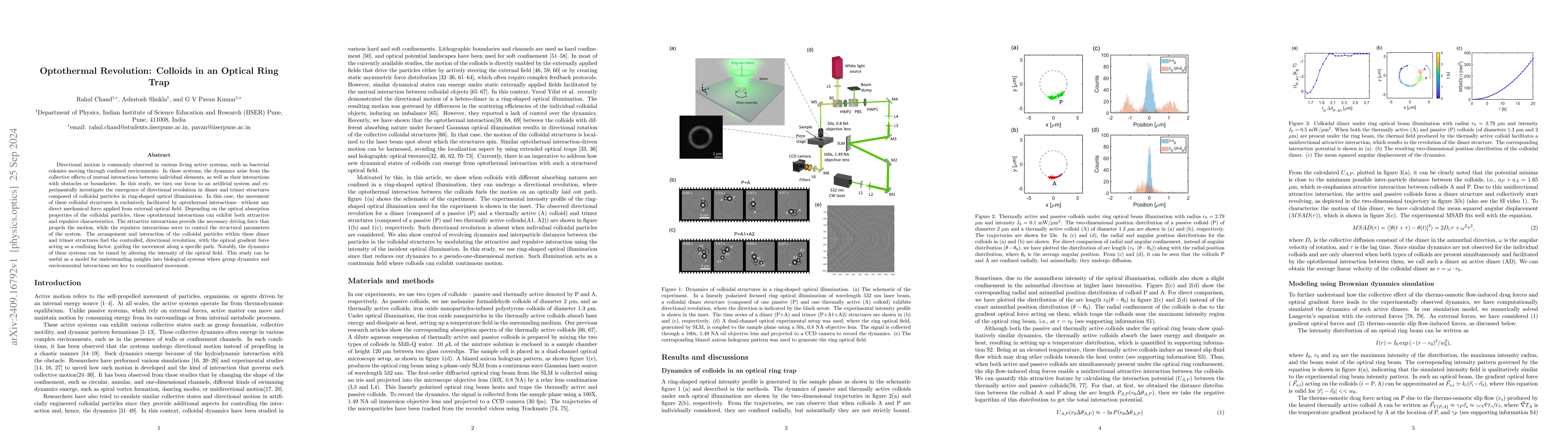 Thumbnail for Optothermal Revolution: Colloids in an Optical Ring Trap