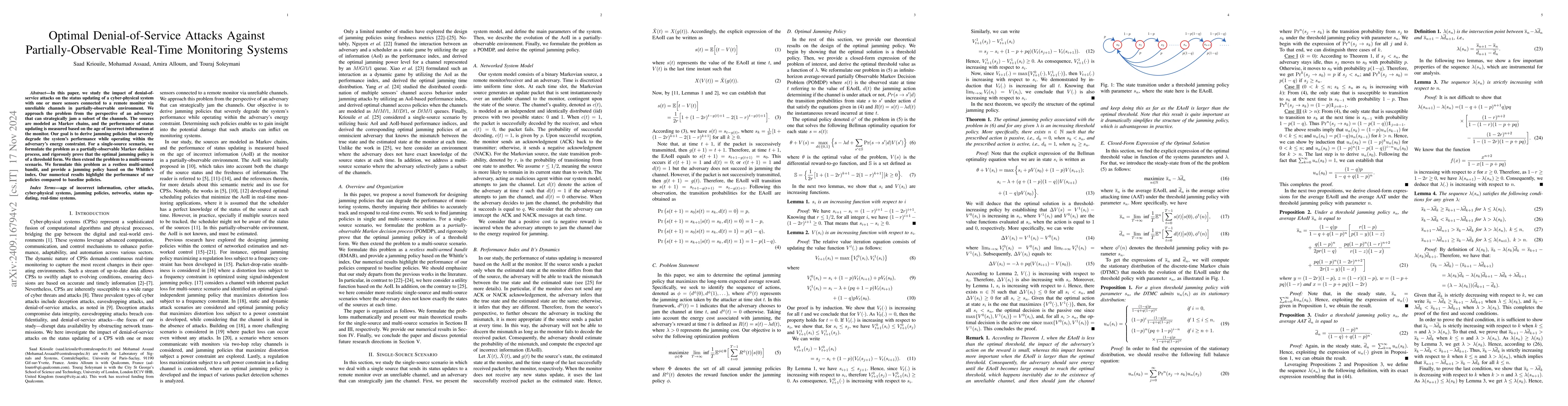 Thumbnail for Optimal Denial-of-Service Attacks Against Partially-Observable Real-Time
  Monitoring Systems