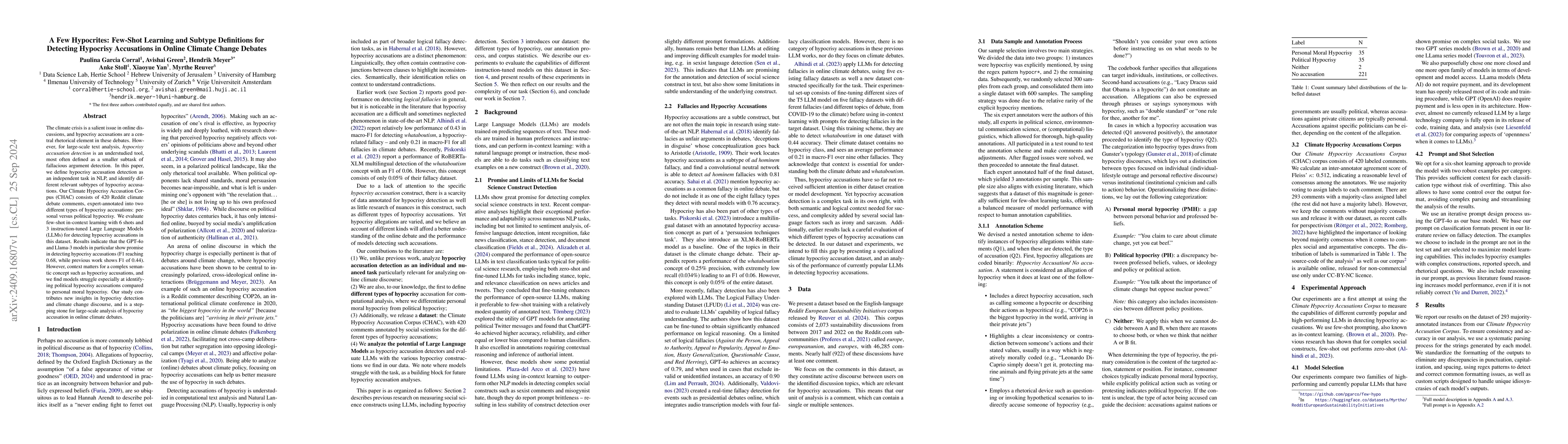 Thumbnail for A Few Hypocrites: Few-Shot Learning and Subtype Definitions for
  Detecting Hypocrisy Accusations in Online Climate Change Debates