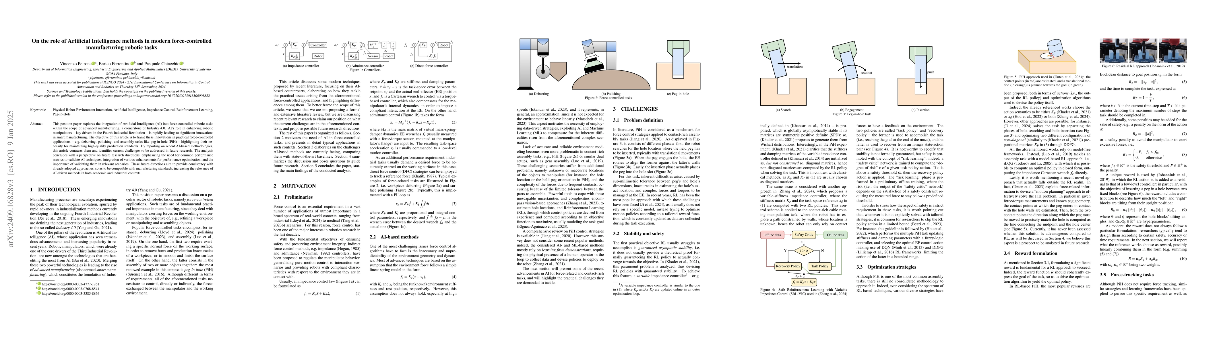 Thumbnail for On the role of Artificial Intelligence methods in modern
  force-controlled manufacturing robotic tasks