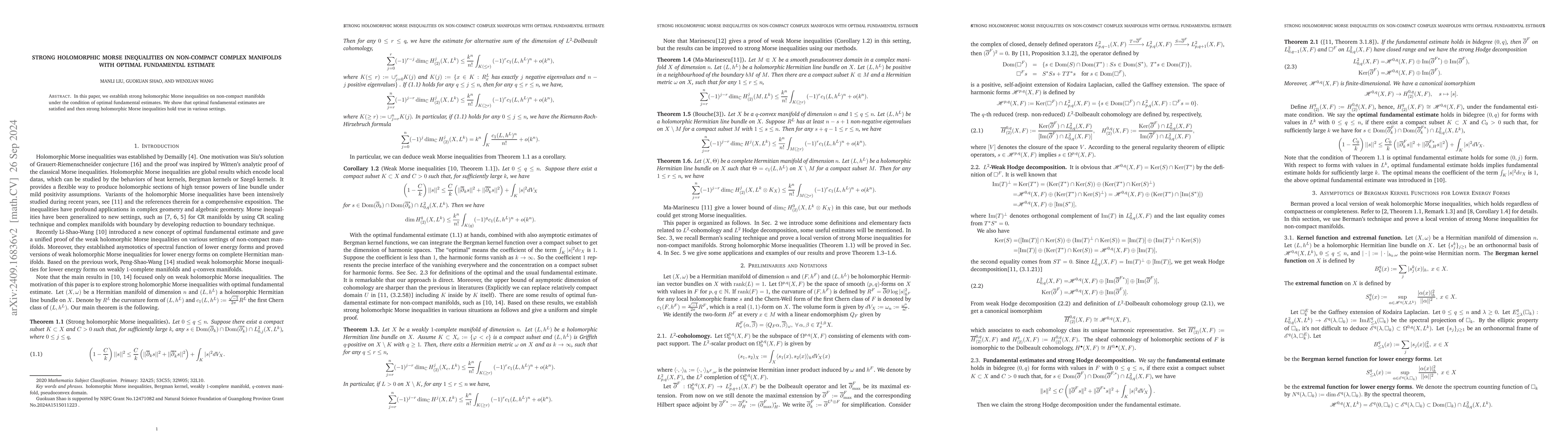 Thumbnail for Strong holomorphic Morse inequalities on non-compact complex manifolds
  with optimal fundamental estimate