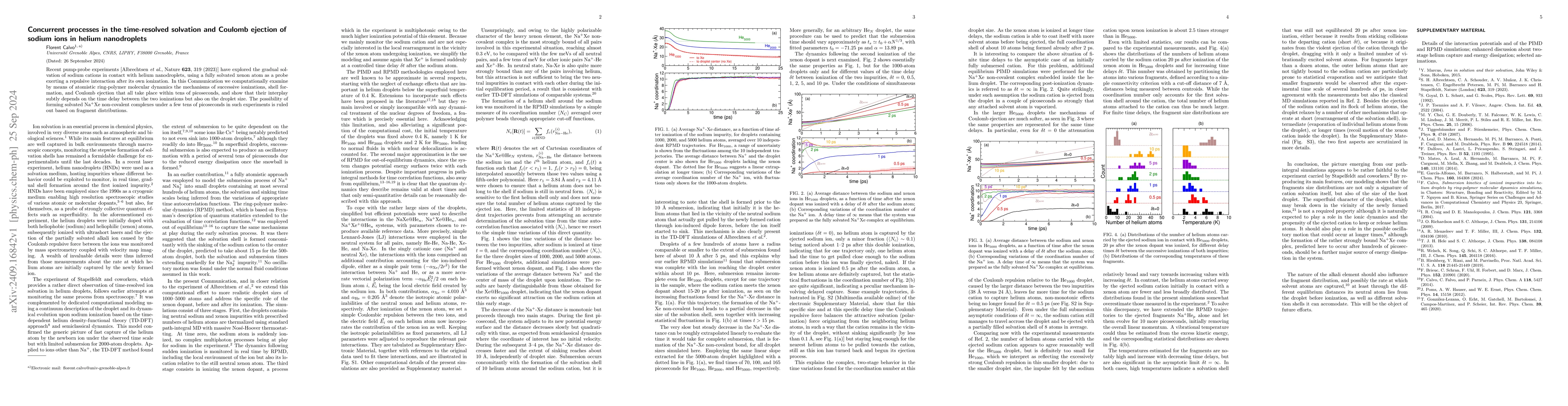 Thumbnail for Concurrent processes in the time-resolved solvation and Coulomb ejection
  of sodium ions in helium nanodroplets
