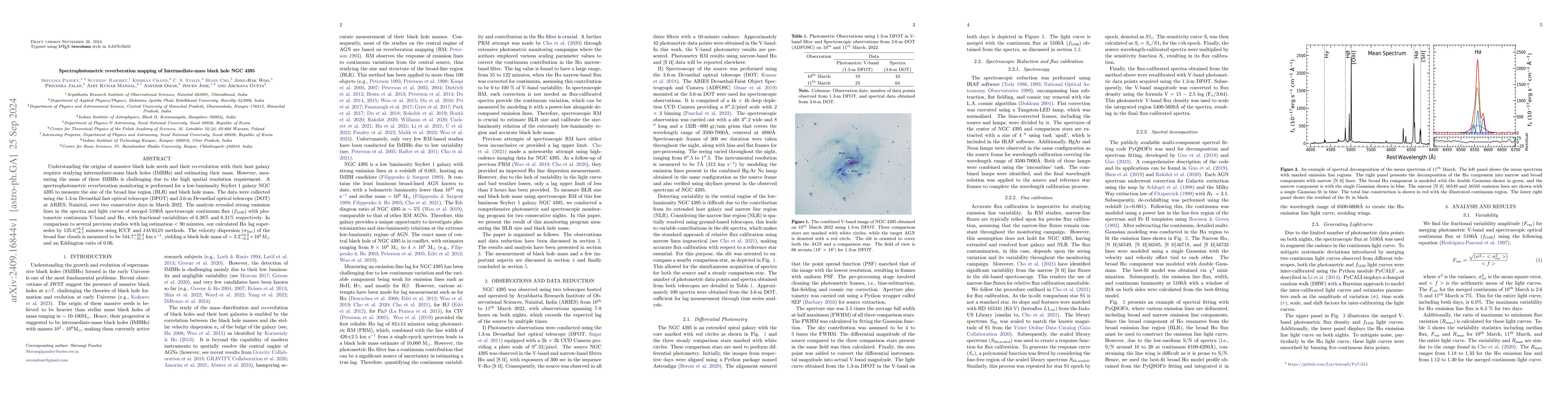 Thumbnail for Spectrophotometric reverberation mapping of Intermediate-mass black hole
  NGC 4395