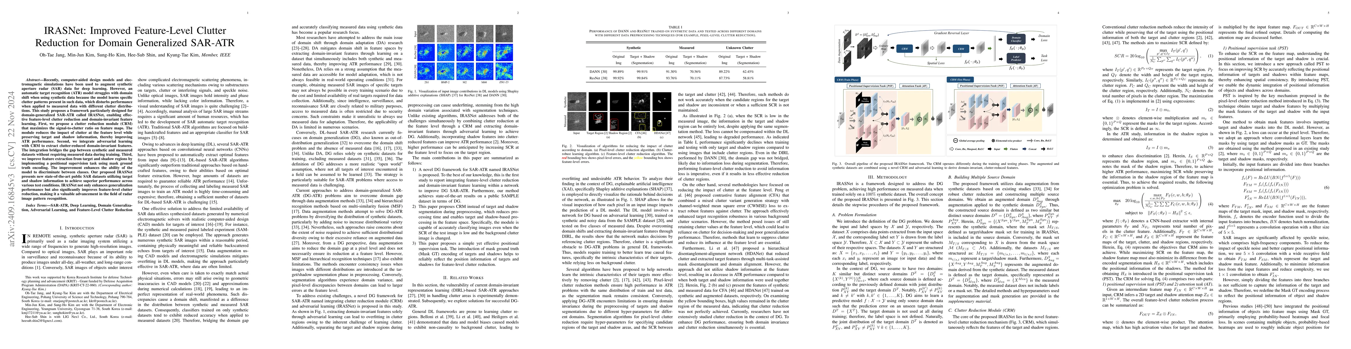 Thumbnail for IRASNet: Improved Feature-Level Clutter Reduction for Domain Generalized
  SAR-ATR
