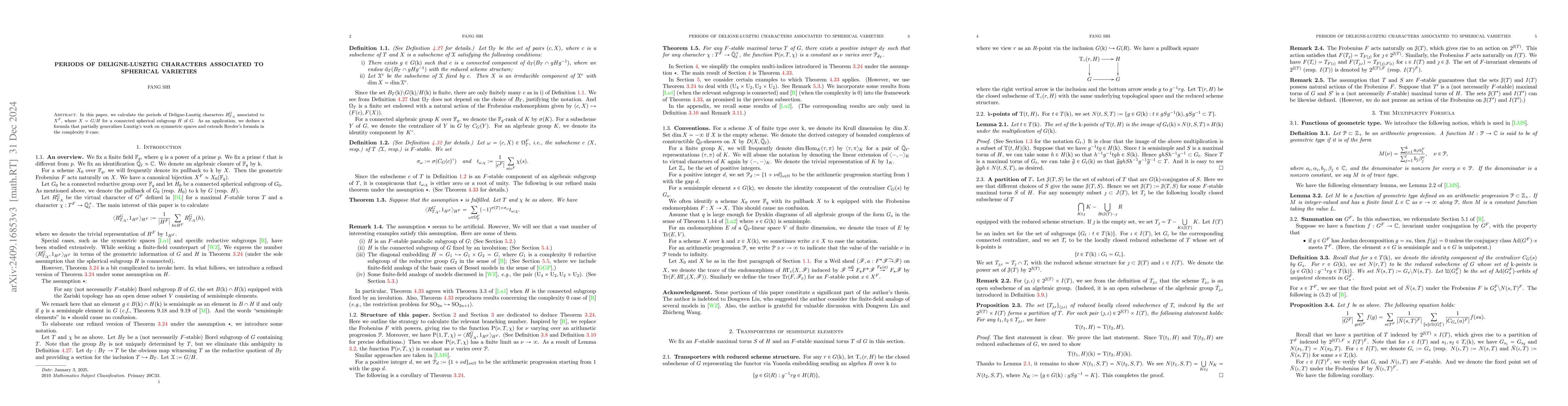 Thumbnail for Periods of Deligne-Lusztig Characters associated to Spherical Varieties