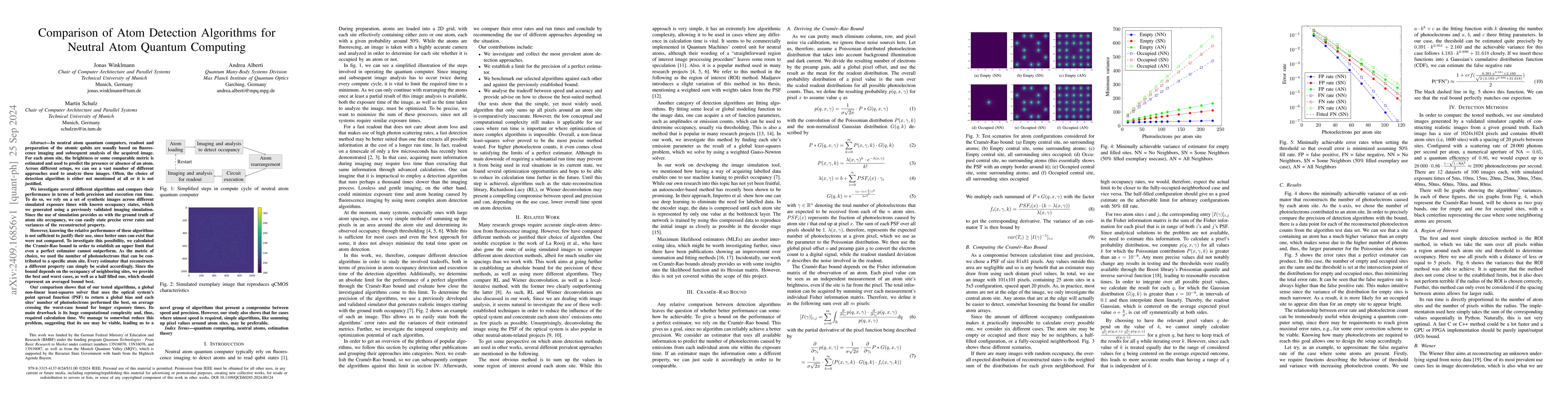 Thumbnail for Comparison of Atom Detection Algorithms for Neutral Atom Quantum
  Computing