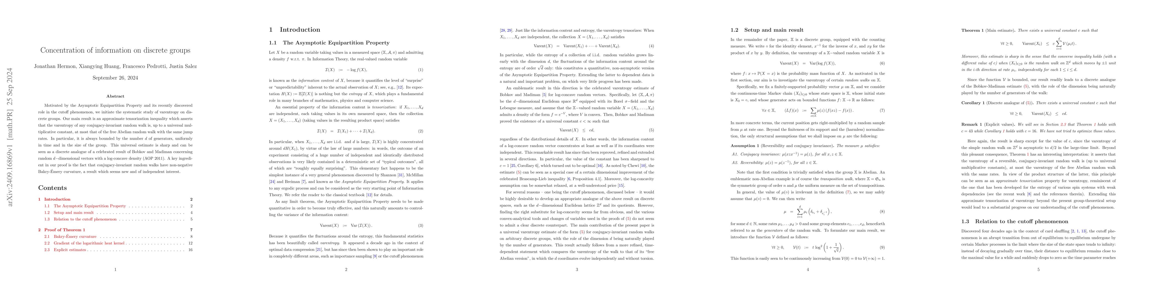 Thumbnail for Concentration of information on discrete groups