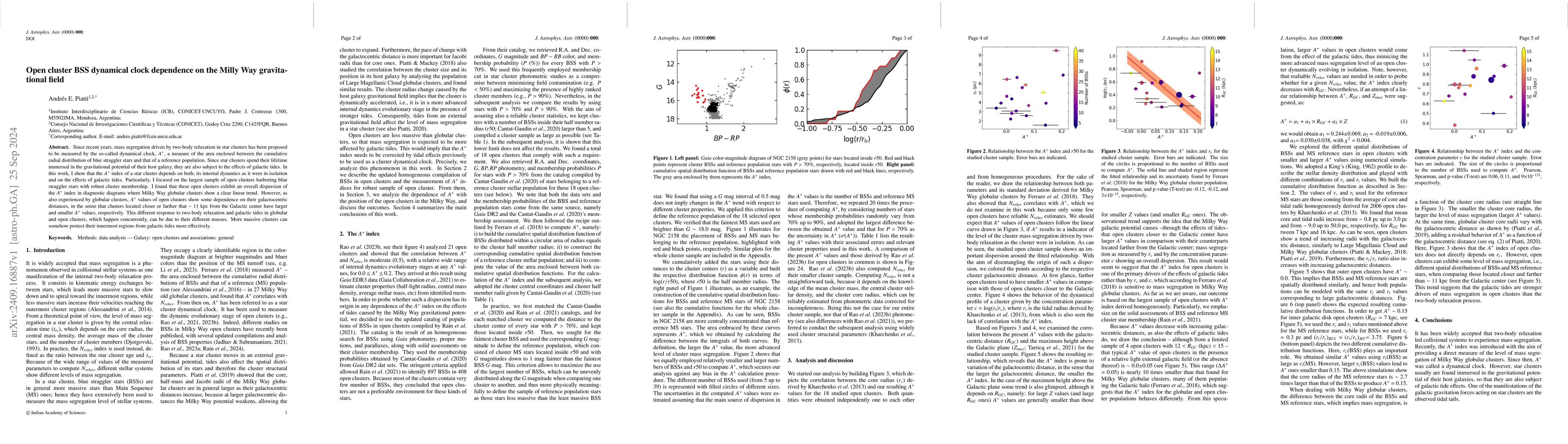 Thumbnail for Open cluster BSS dynamical clock dependence on the Milly Way
  gravitational field