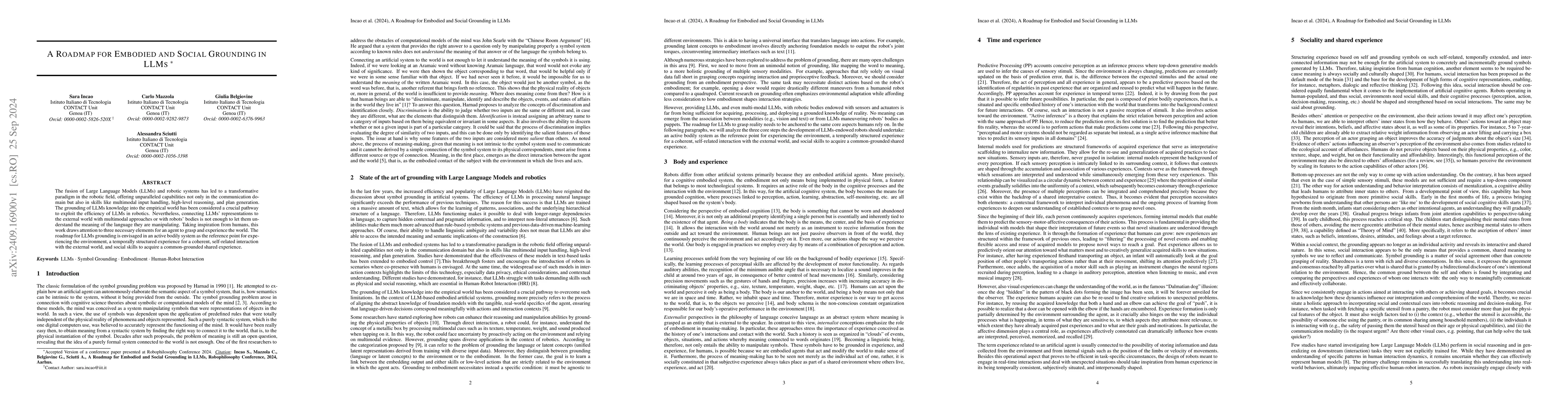 Thumbnail for A Roadmap for Embodied and Social Grounding in LLMs
