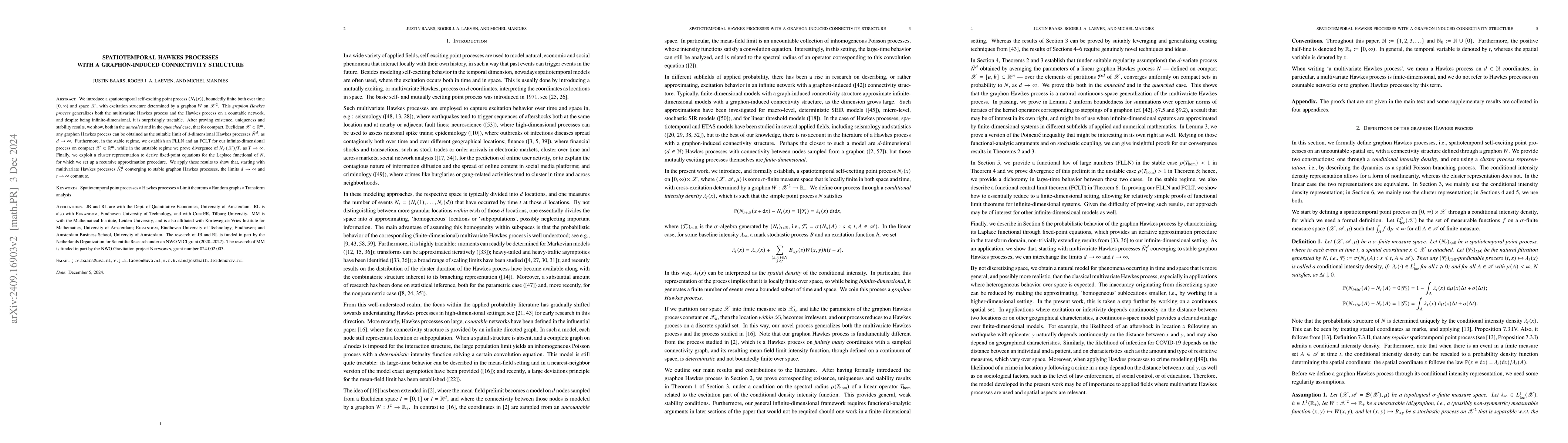 Thumbnail for Spatiotemporal Hawkes processes with a graphon-induced connectivity
  structure