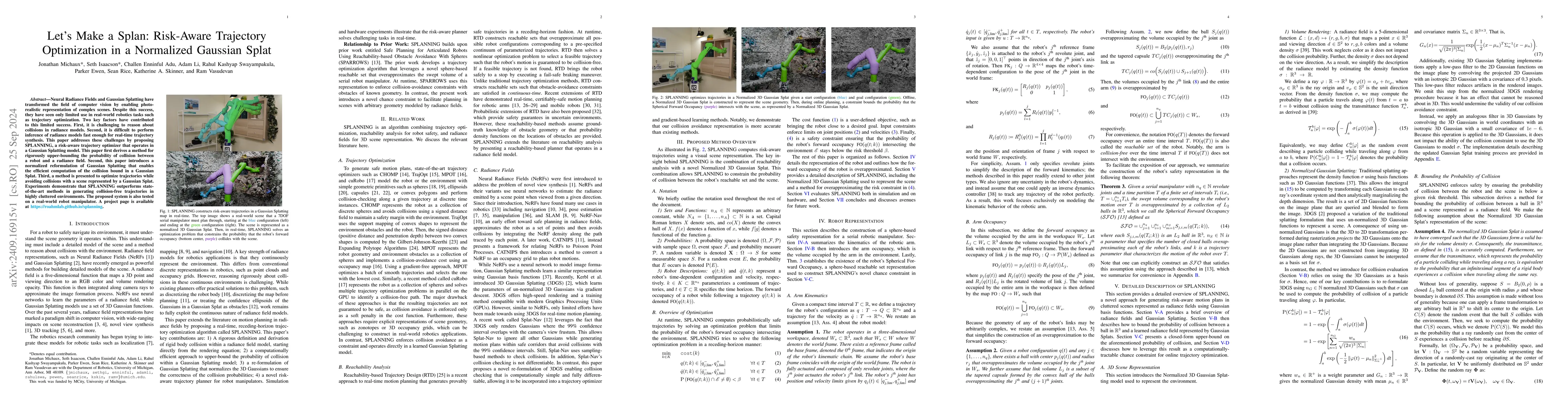 Thumbnail for Let's Make a Splan: Risk-Aware Trajectory Optimization in a Normalized
  Gaussian Splat