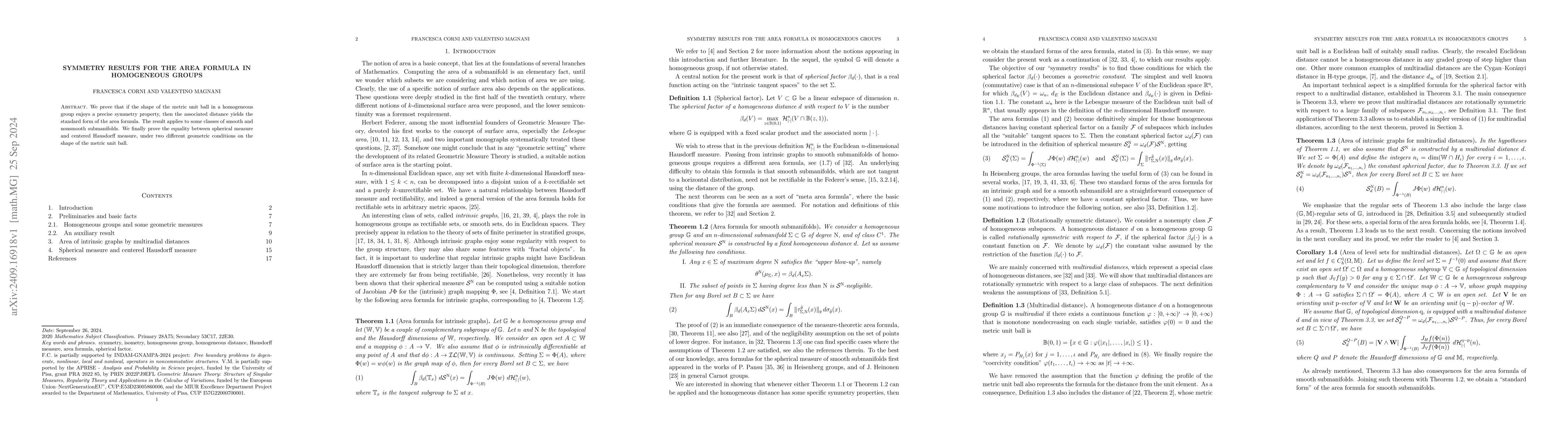 Thumbnail for Symmetry results for the area formula in homogeneous groups