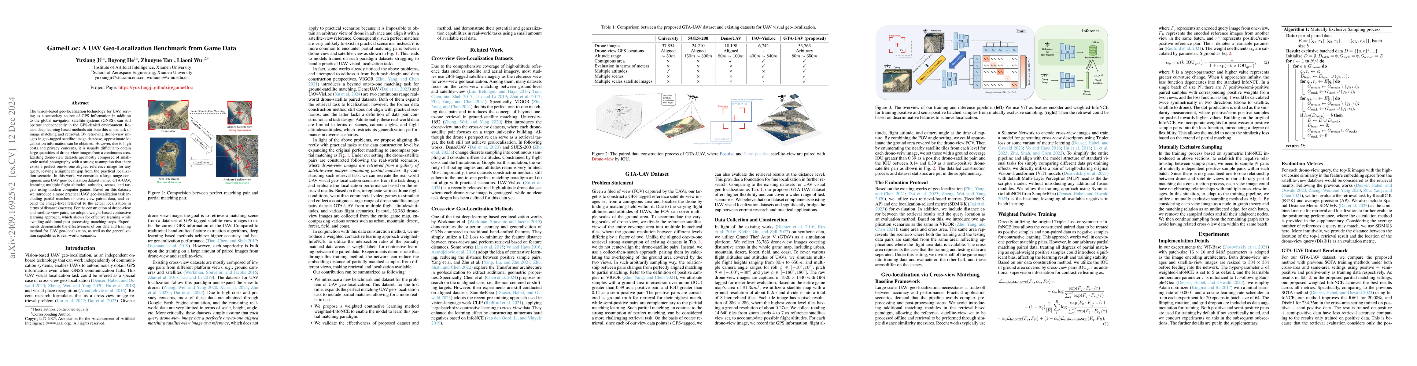 Thumbnail for Game4Loc: A UAV Geo-Localization Benchmark from Game Data