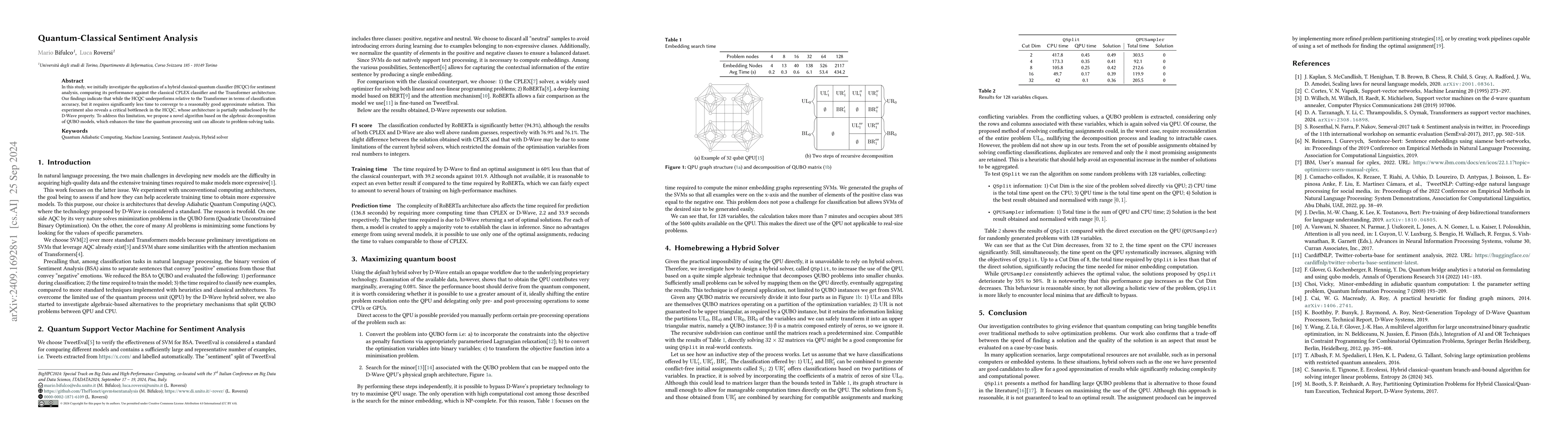 Thumbnail for Quantum-Classical Sentiment Analysis
