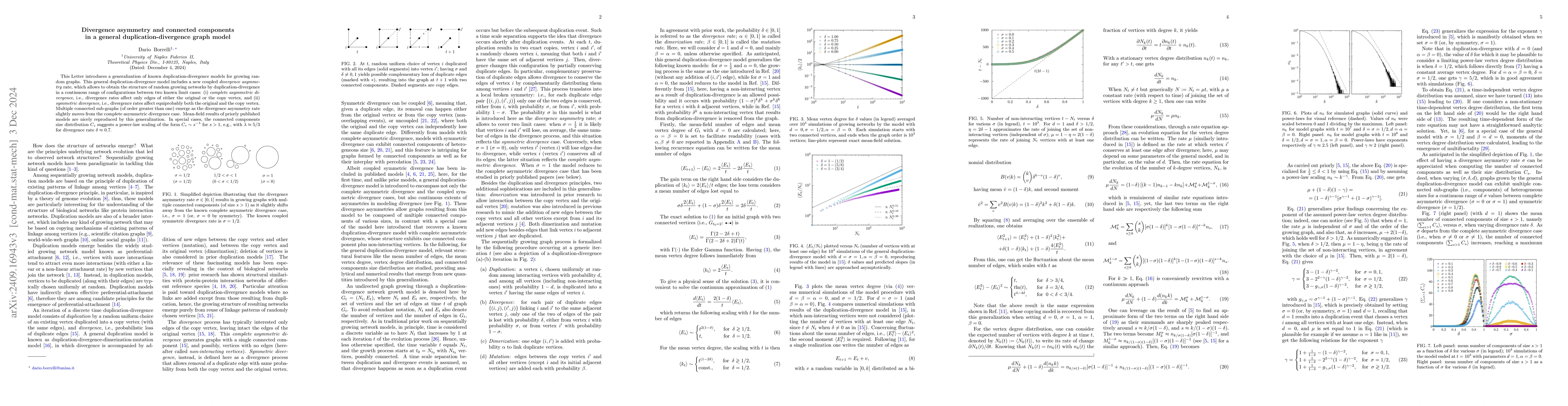 Thumbnail for Divergence asymmetry and connected components in a general
  duplication-divergence graph model