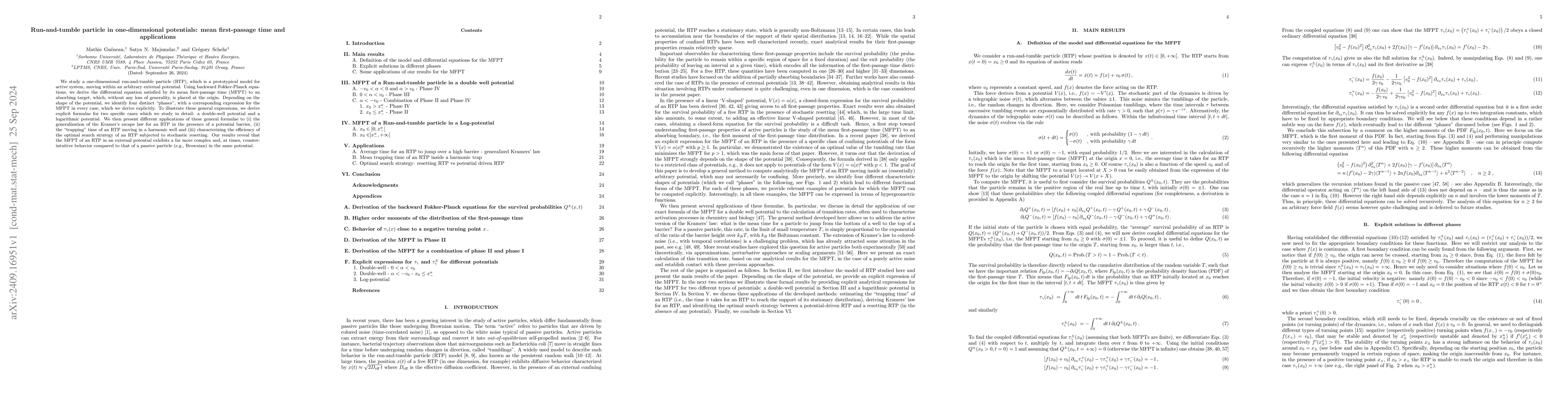 Thumbnail for Run-and-tumble particle in one-dimensional potentials: mean
  first-passage time and applications