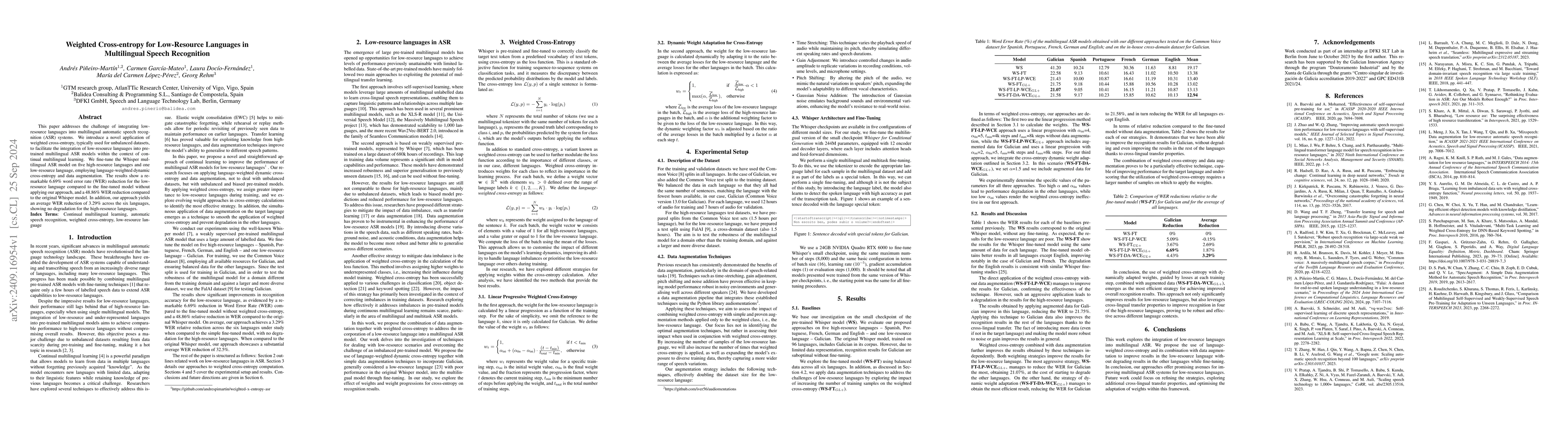 Thumbnail for Weighted Cross-entropy for Low-Resource Languages in Multilingual Speech
  Recognition