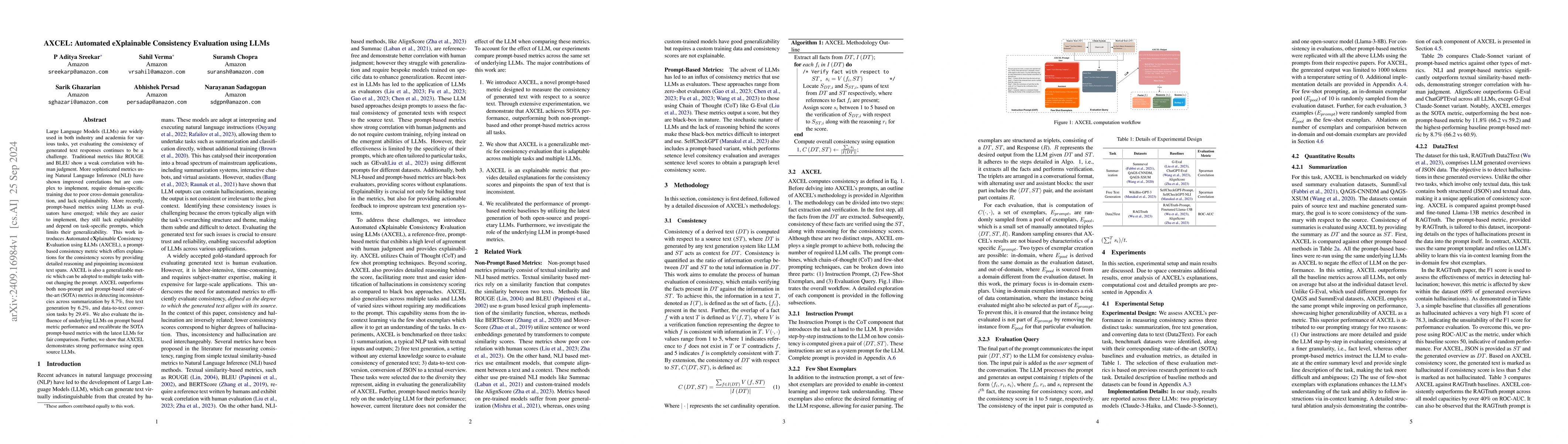 Thumbnail for AXCEL: Automated eXplainable Consistency Evaluation using LLMs