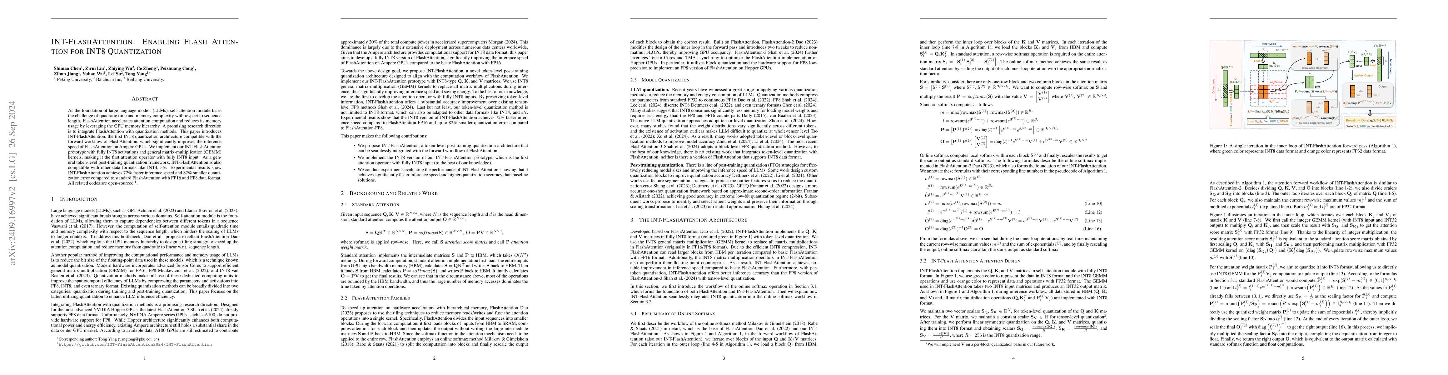 Thumbnail for INT-FlashAttention: Enabling Flash Attention for INT8 Quantization