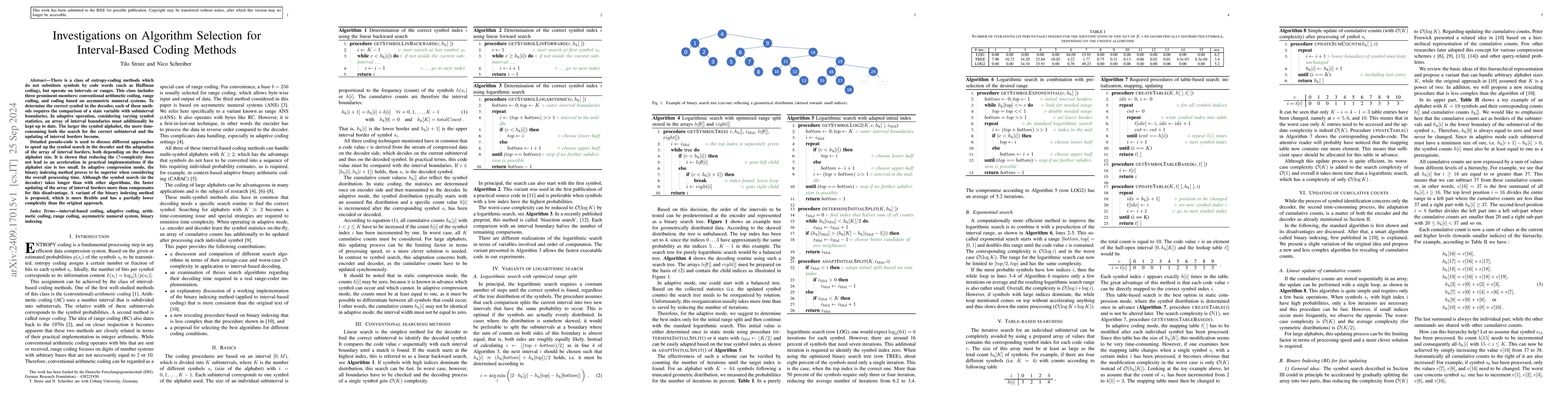 Thumbnail for Investigations on Algorithm Selection for Interval-Based Coding Methods