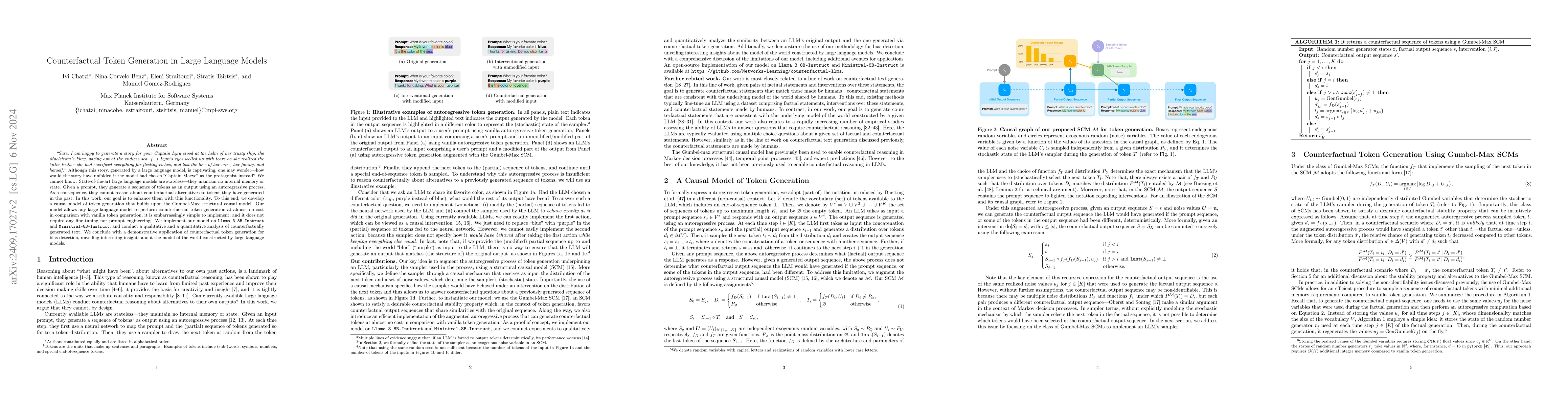 Thumbnail for Counterfactual Token Generation in Large Language Models