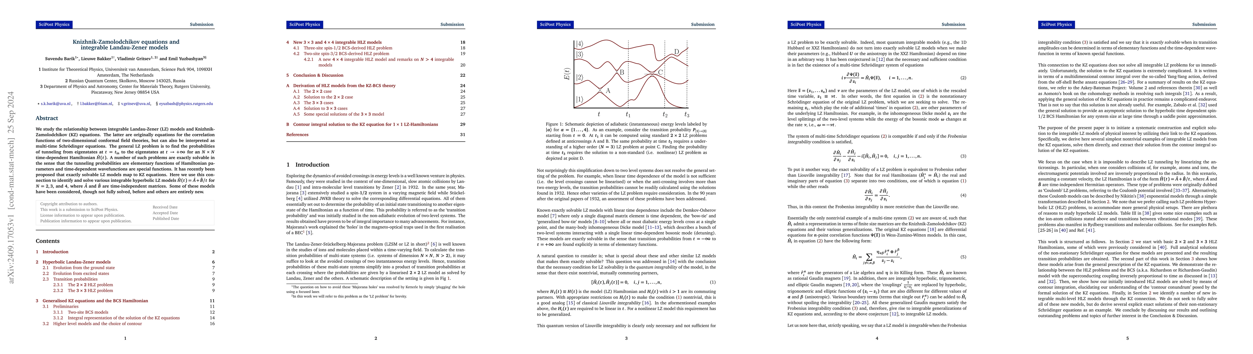 Thumbnail for Knizhnik-Zamolodchikov equations and integrable Landau-Zener models