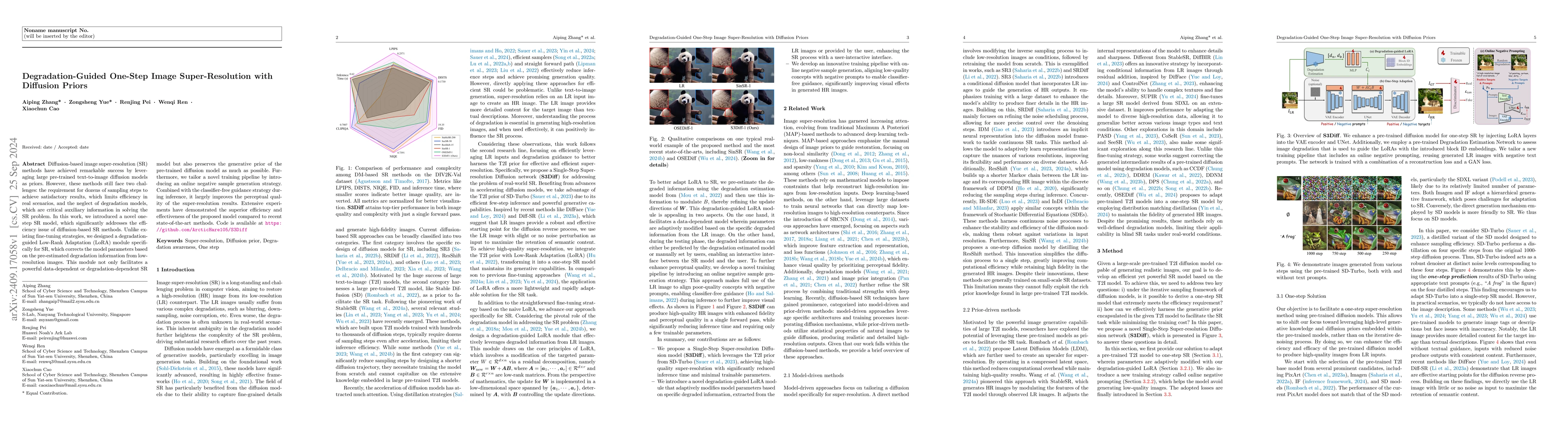 Thumbnail for Degradation-Guided One-Step Image Super-Resolution with Diffusion Priors